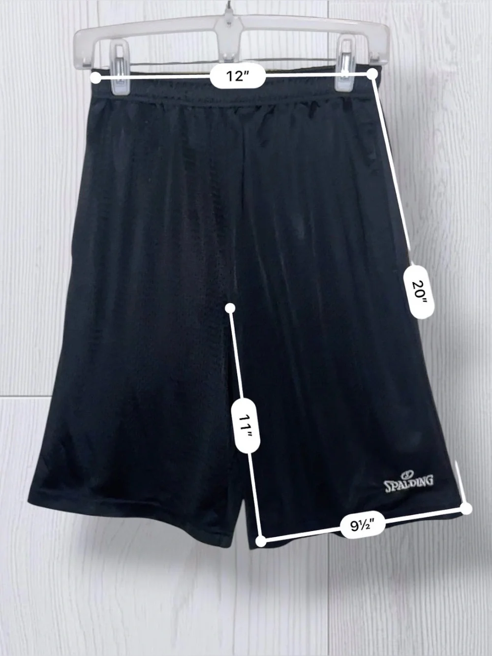 SPALDING Men's Black Mesh Basketball Shorts | Elastic Waist Athletic Gym Shorts